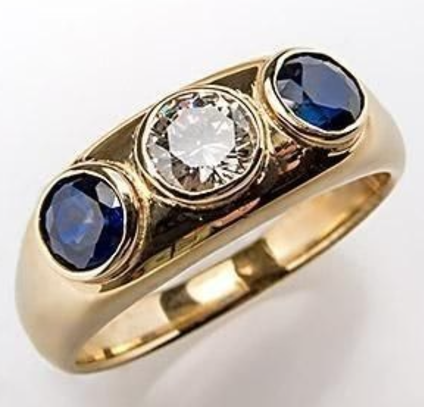 Gymnastics Rings - ORZTOON Creative Gold Color Inlay Blue