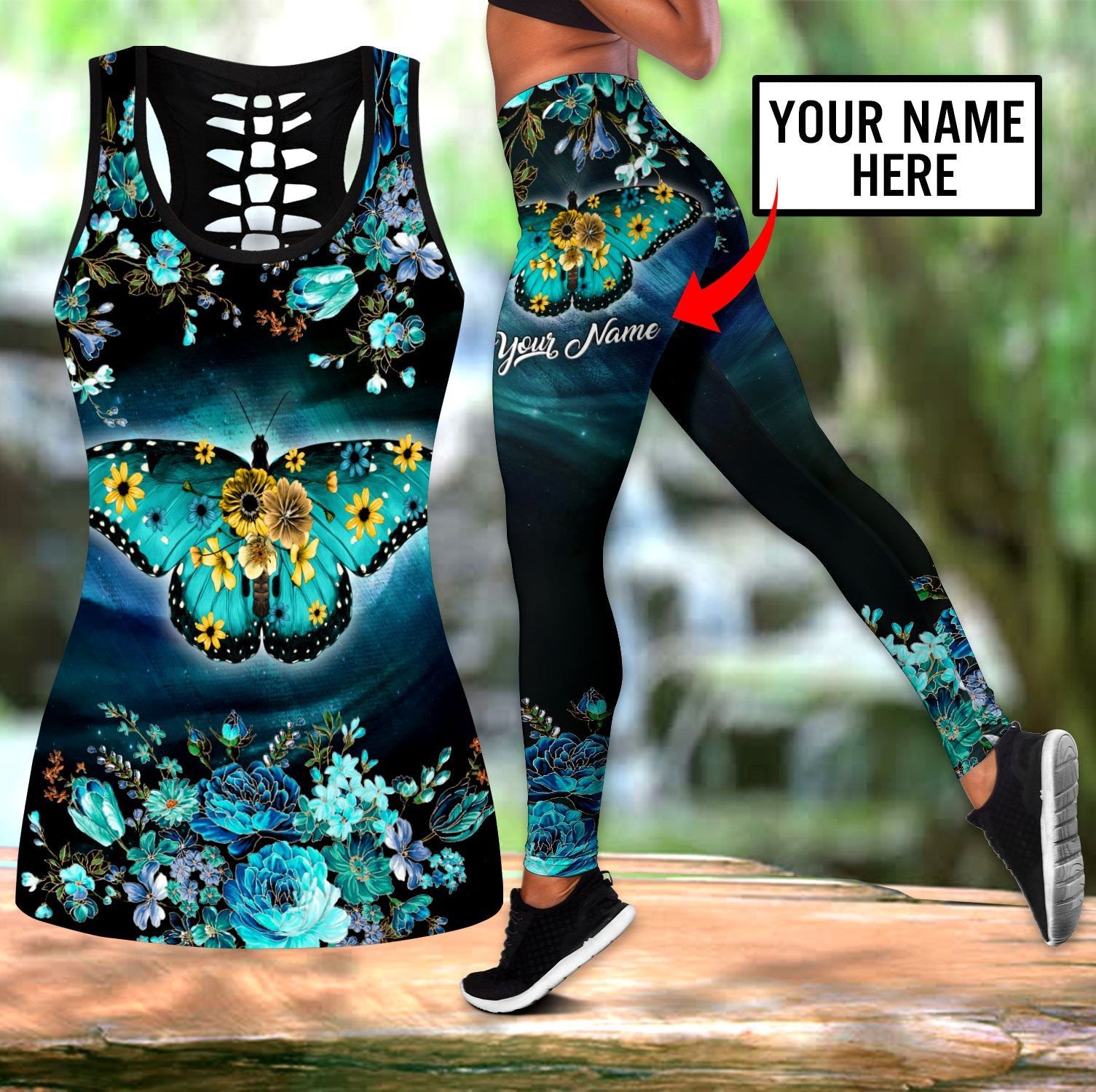 Yoga Fitness Name - Custom Name Butterfly 3D Printed Hollow