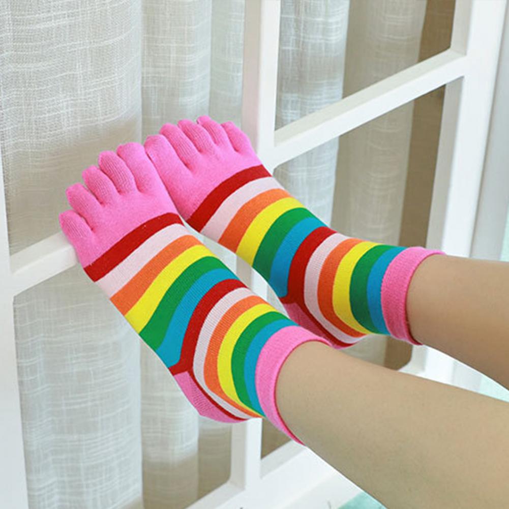 Yoga Fitness Toes Arch - Fitness Toe Socks Women’s Colorful Striped