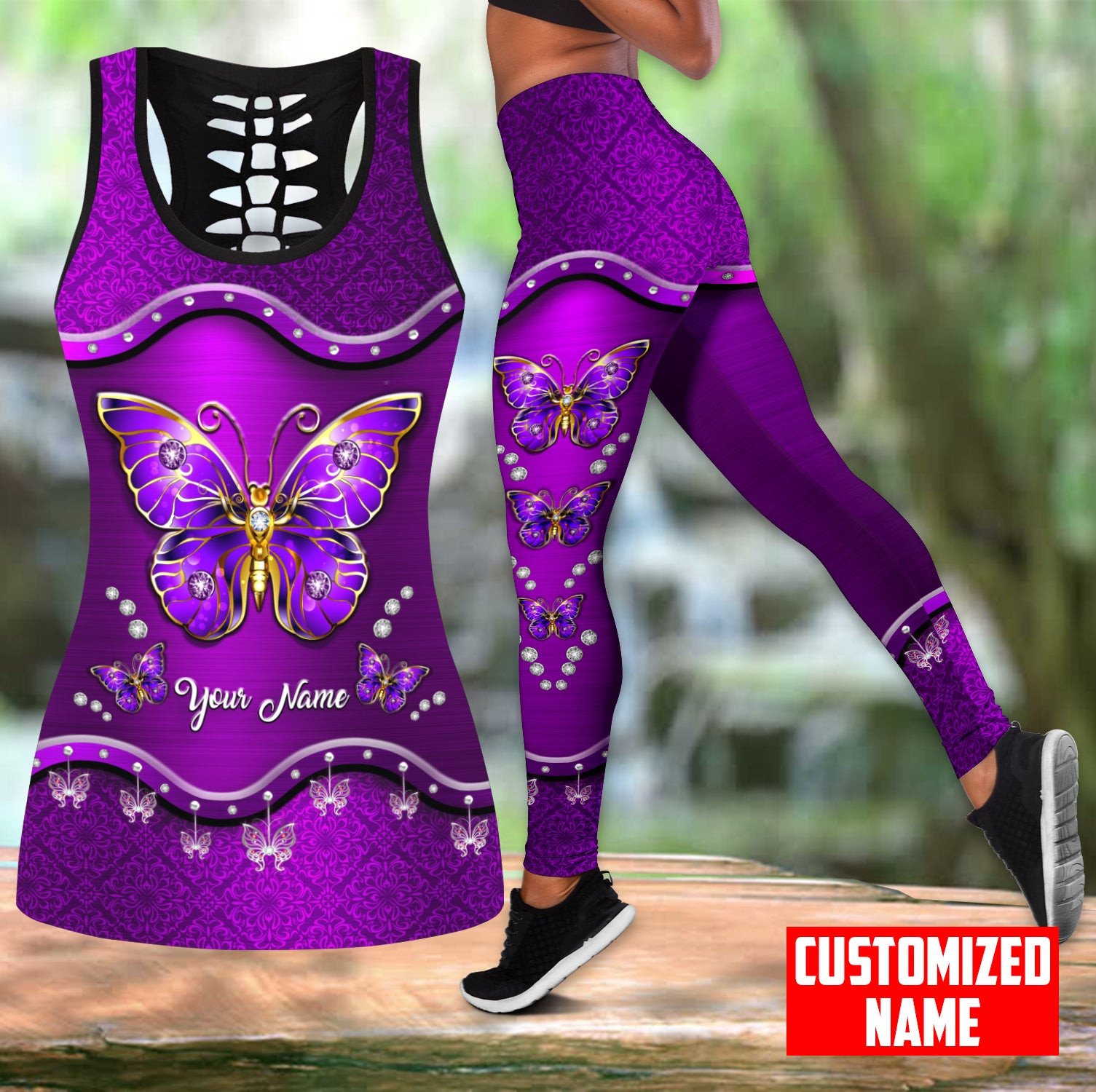 Yoga Fitness Name - Personalized Name Butterfly 3D Printed Hollow