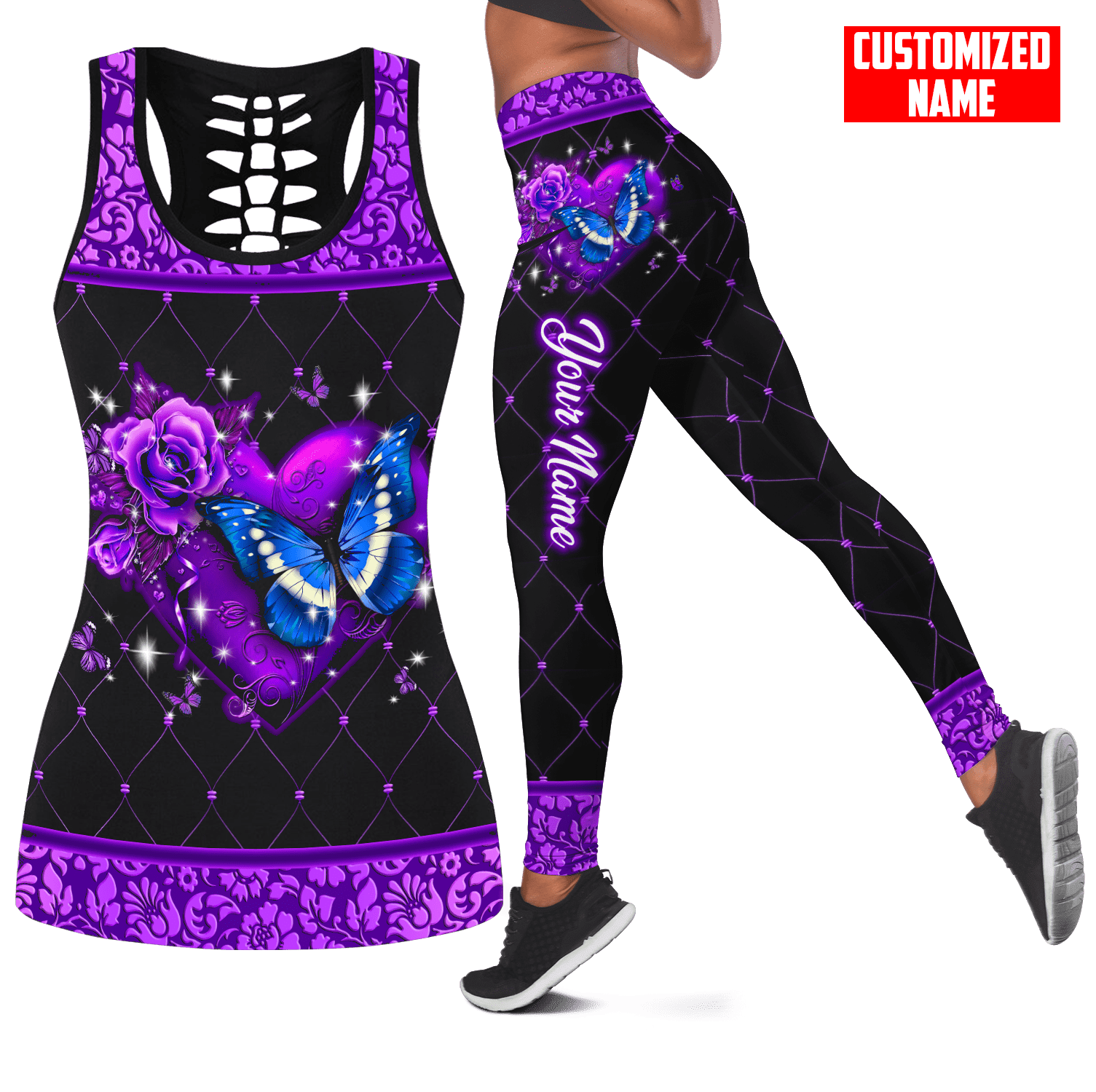 Personalized Name Butterfly 3D - Yoga Fitness Name review and price